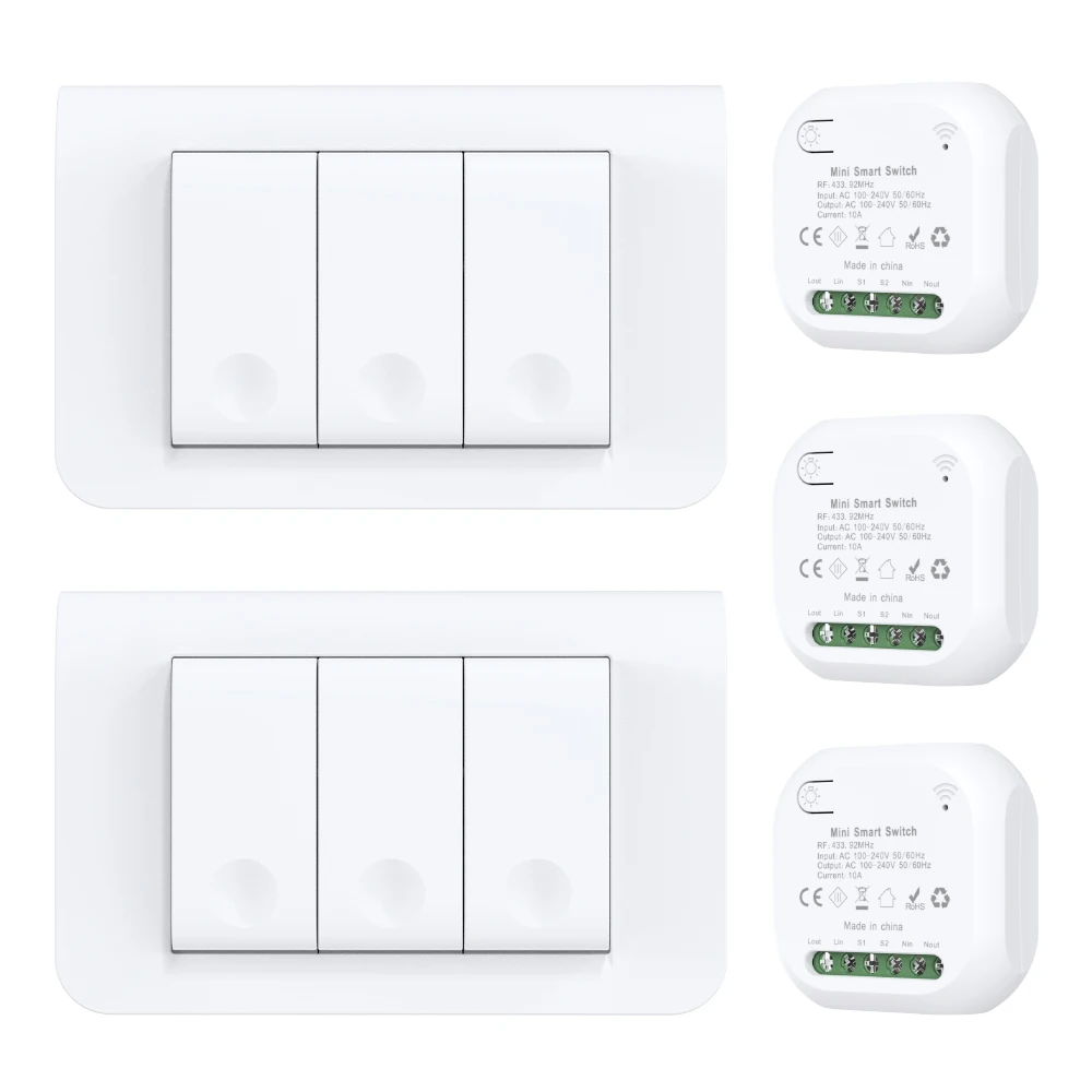 

Waterproof Self Powered Wifi Smart Switch No Battery Kinetic Panel 118 Rebound Type Led Lamp Remote Control Wireless Switches