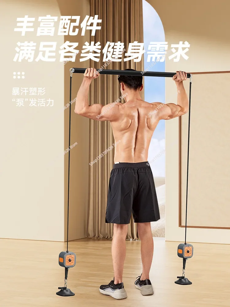 Adjustable Resistance Band Fitness Pump Exercise Equipment Cable Machine for Arms Legs Chest Strength Training