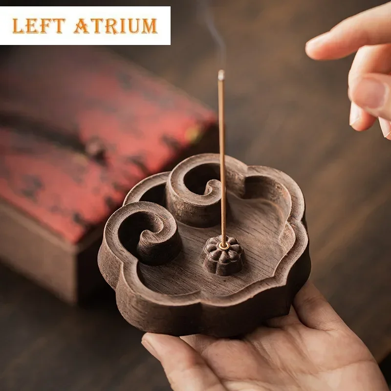 

Sandalwood Ruyi Incense Holder Mist Smoking Steamers Incense Burners Consecrate Scented Aromatic Candles Censer Teaware Craft