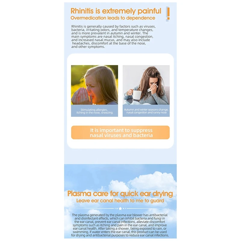 A74E-جديد الذكية البلازما الأذن مجفف للسباحة الاستحمام مدخل المياه الكهربائية الدافئة الهواء الأذن مجفف تجفيف قناة الأذن