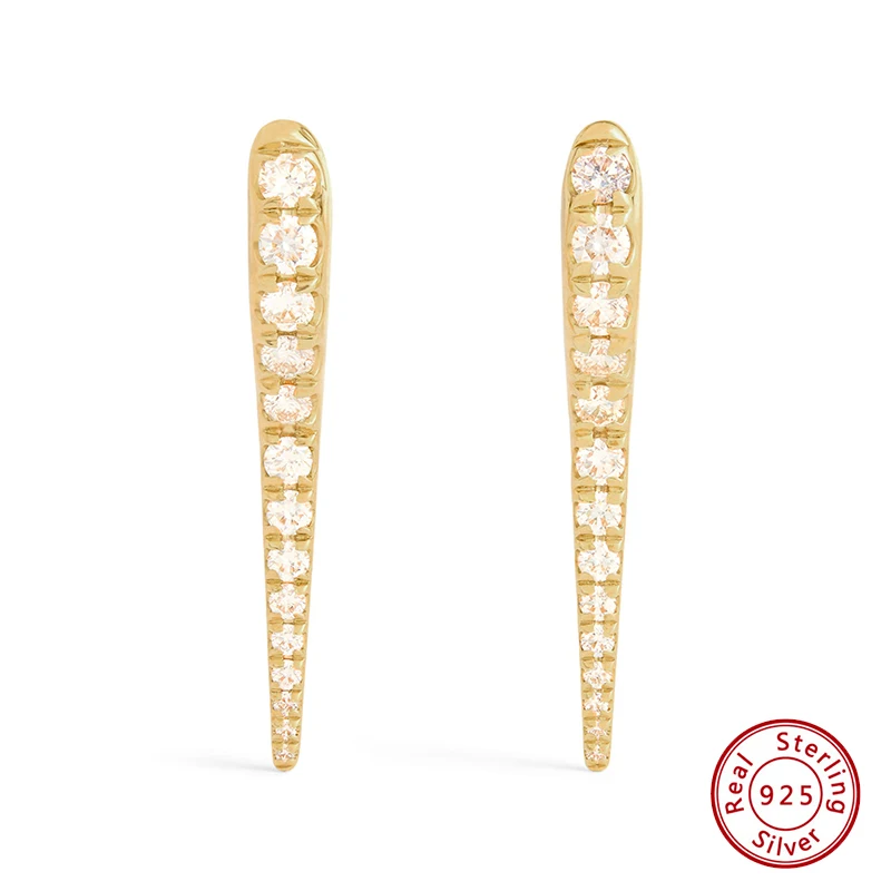 Earrings 925 Sterling Silver Original Certificate Zircon Rivet Earrings For Women Fashion Free Shipping Jewelry