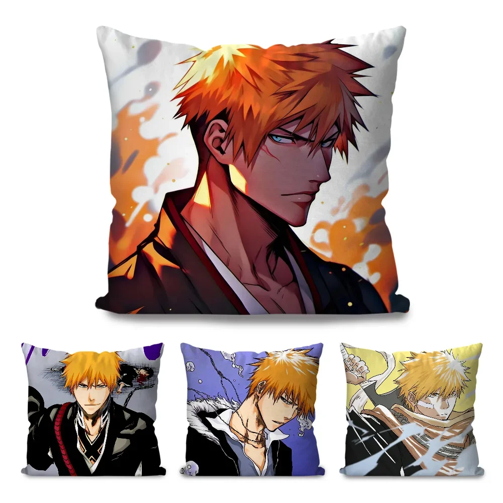 

Kurosaki Ichigo Anime Bleach Pillow Case Square Pillow Bedroom Sofa LeisureComfort Cushion Car Living Room Home Decoration 40X40