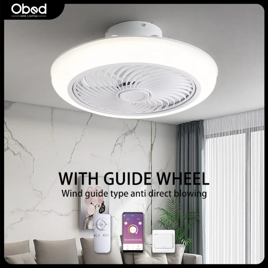 Ventilatore da soffitto a LED luce moderna intelligente silenziosa e dimmerabile APP telecomando ventilatore luce soggiorno camera da letto