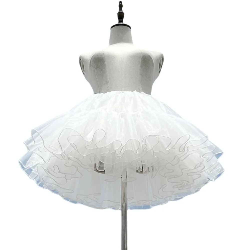 Kawaii 4 Layer Lolita Petticoat 30/35/40/45cm White Puffy Skirt Ruffled Boneless Fluffy Bottoms Skirt Support Cosplay