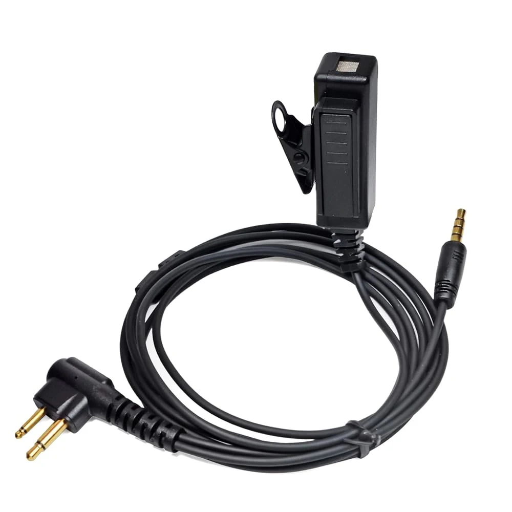 Universal 2-Pin M Type to 3.5mm Audio Adapter with PTT Compatible with Motorola CP200D CP100D R2 DEP450 BPR40D CP200 CP185 BPR40
