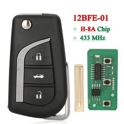 Jingyuqin llave remota con tapa 433MHz H-8A Chip 12BFE-01 para RAV4 2015 2017 CAMRY 2015 2016 Auris 2017 2018 Fob Toy48 Blade
