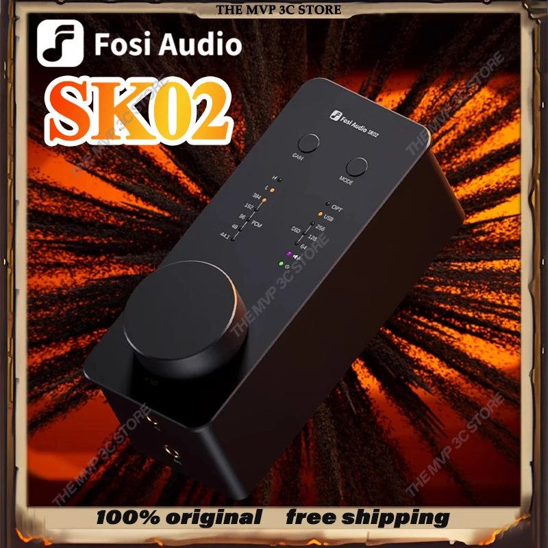 

New Release FosiAudio SK02 HiFi Headphone Amplifier Lightweight Portable USB Amplifier Decoding ES9038Q2M Robust Power Gift PC