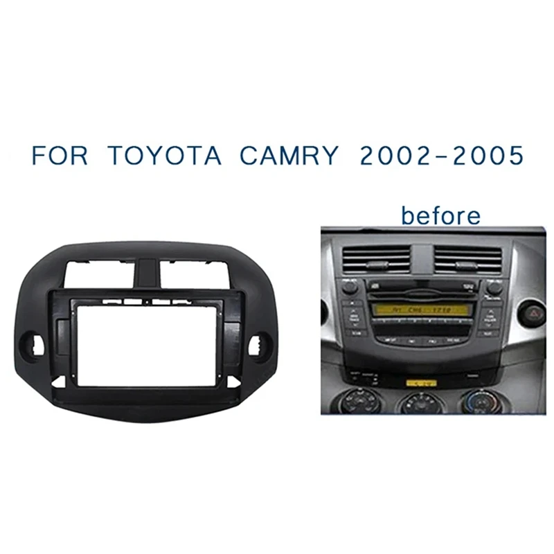 2 Din 10.1 Inch Car Audio Dash Trim Panel For Toyota RAV4 2007-2012 Center Navigation Bezel Double Radio Player Frames