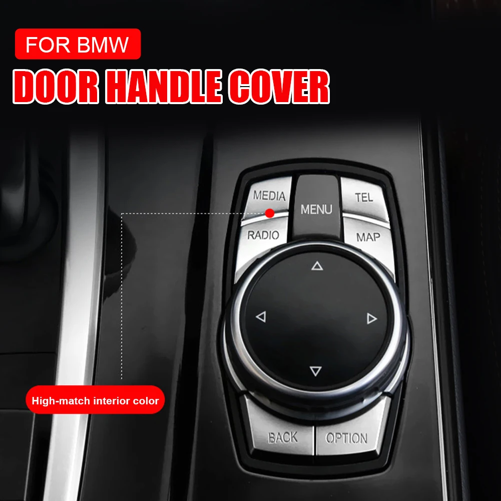 Car Multimedia Switch Buttons Cover Stickers Trim for BMW X5 X6 E70 E71 X5m X6m Center Console Interior Auto Styling Accessories