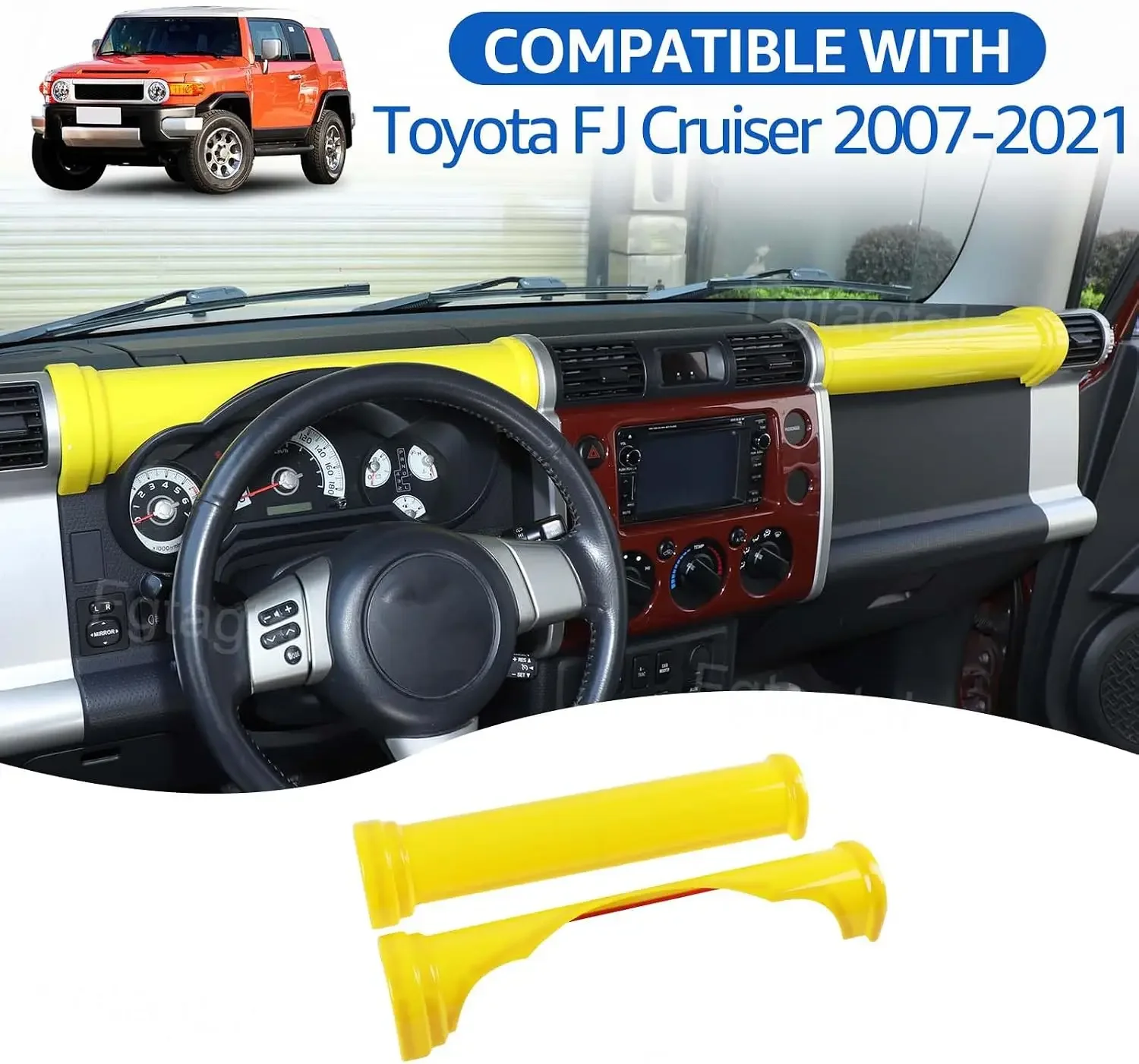 5 Color Car Dashboard Center Instrument Cover Dashboard Dial Panel Cylindrical Trim Accessories For Toyota FJ Cruiser 2007-2021