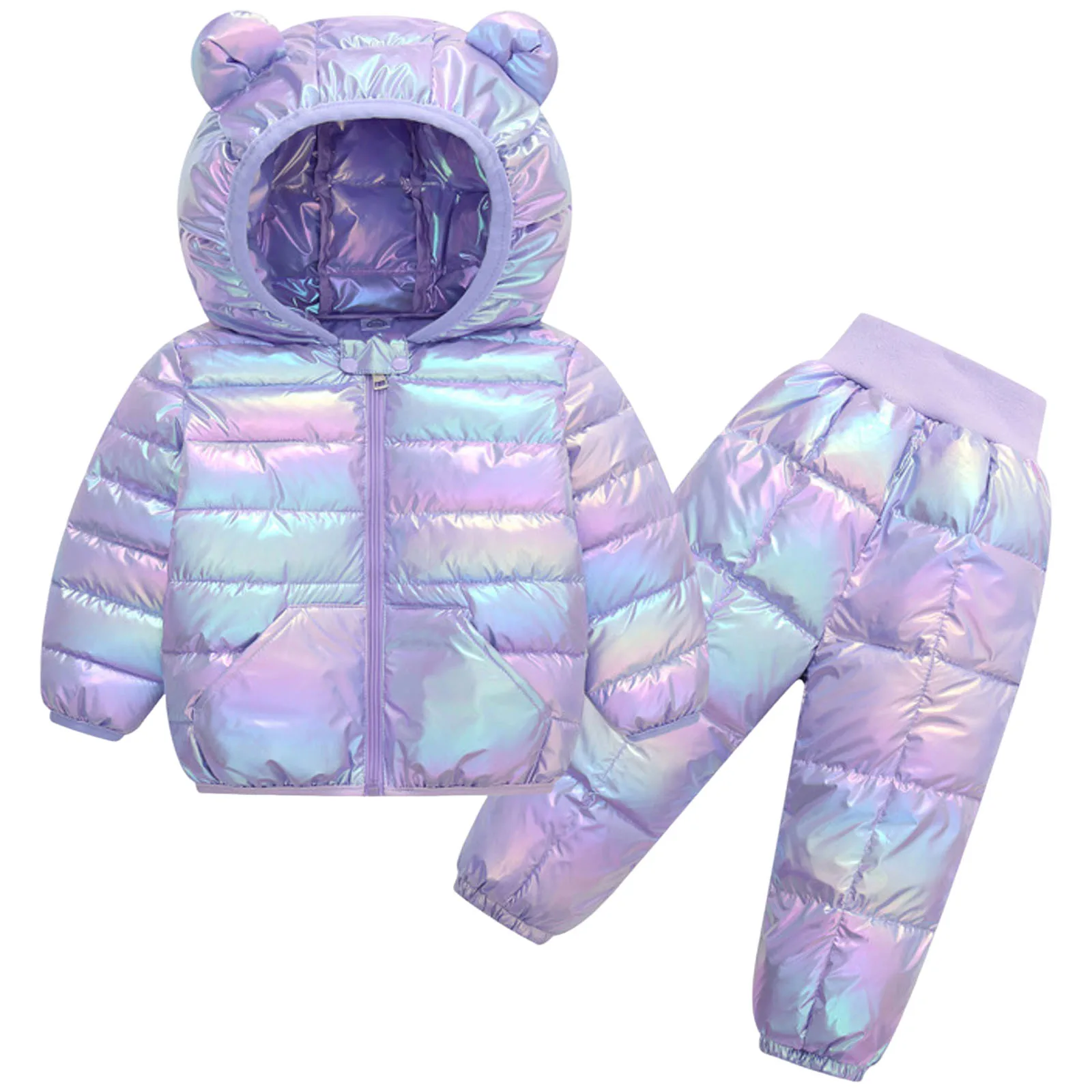 

Lightweight Coat Pants Sets Children'S Casual Color Patchwork Pretty Apparel Winter Warm Outfits For Boys And Girls Clothes 2025