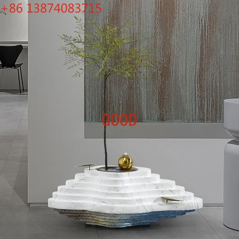 Water Fountain Floor Ornaments Interior Decoration Hallway Welcome Pine