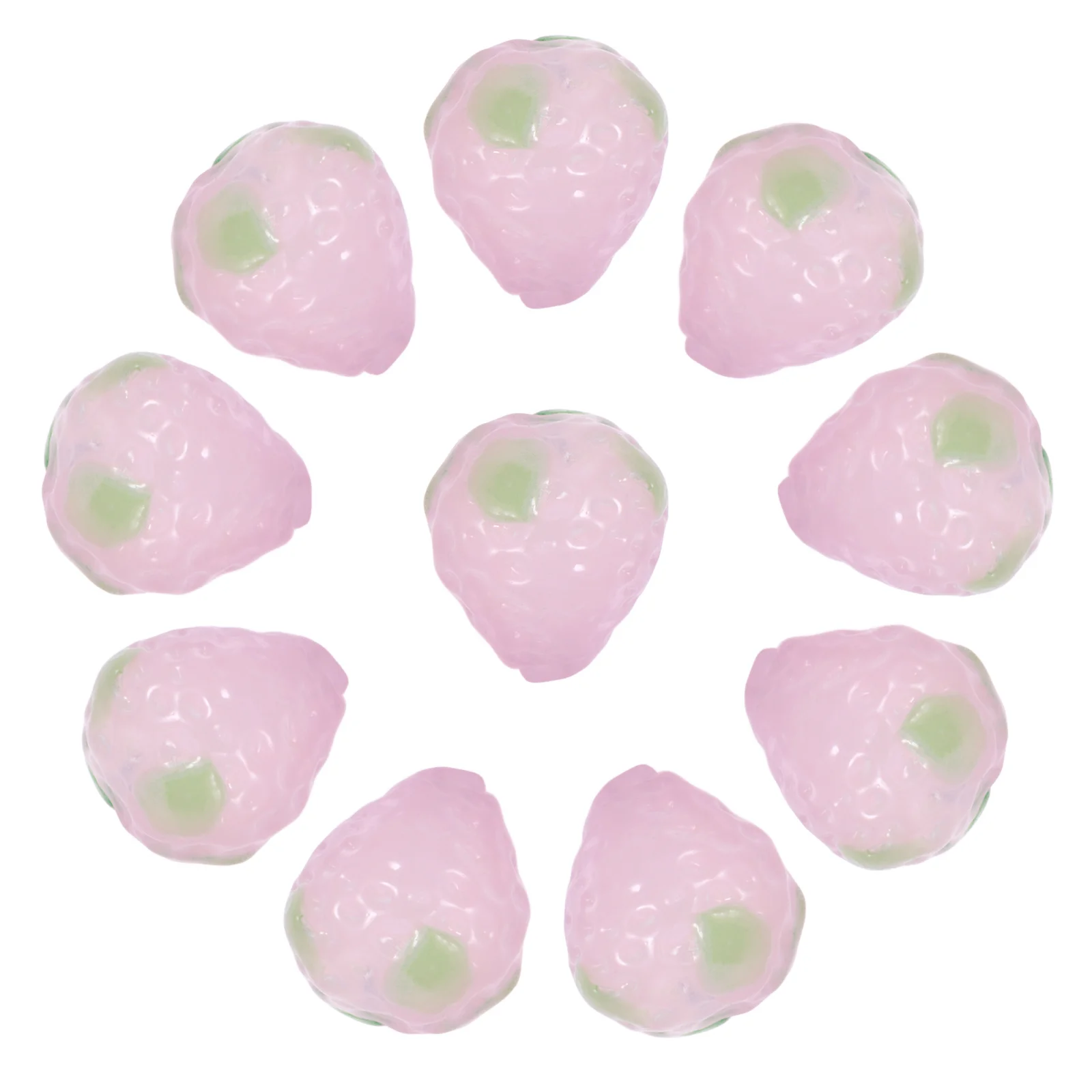 20Pcs Strawberry Design Loose Beads for DIY Necklace Bracelet Crafting Spacer Beads Jewelry Making Materials Necklace Material