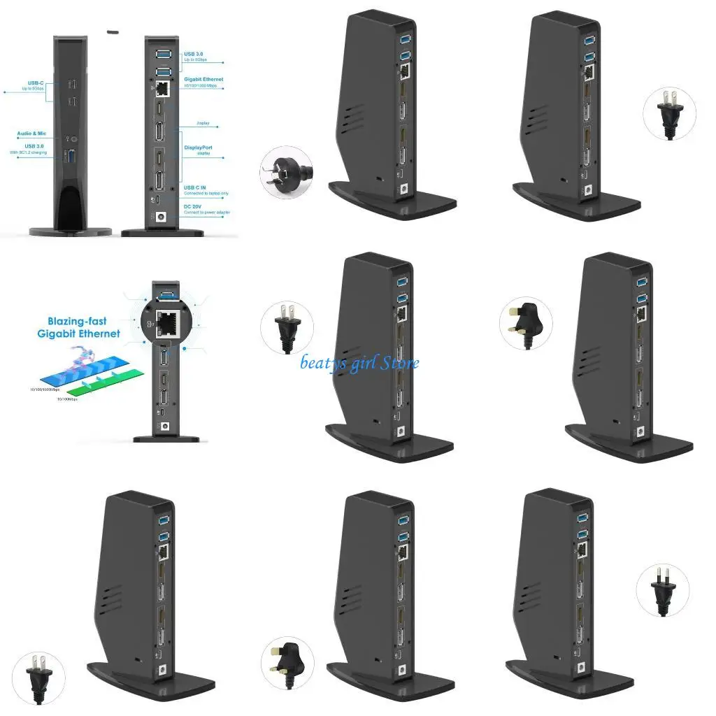 

C7AB USB Docking Station Increase Productivity Double 4K Display Multiple USB3.0