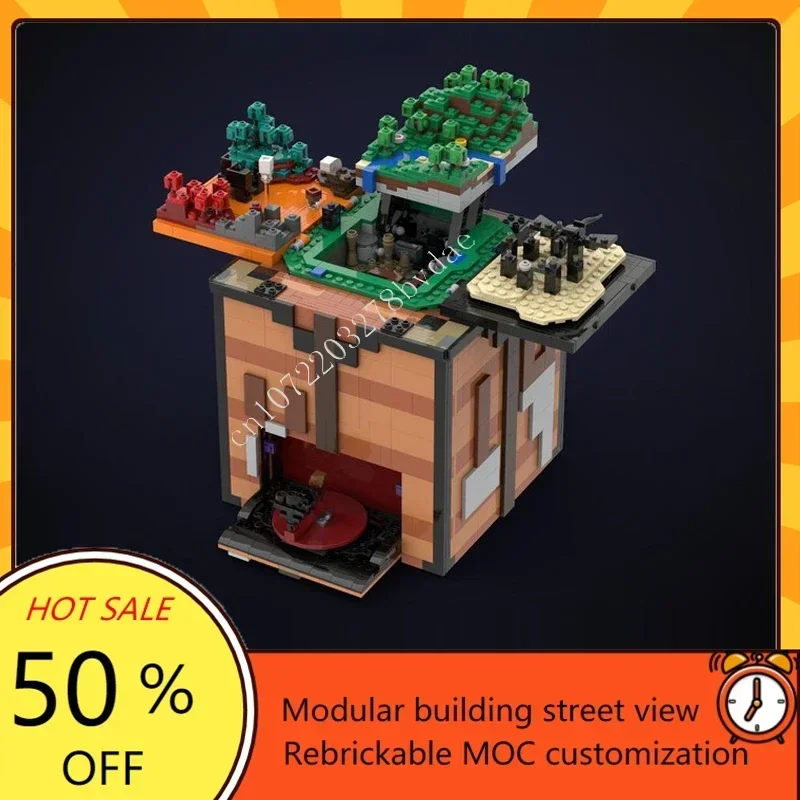 

2325 шт., стол для рукоделия «Мой мир», модульный MOC, креативная модель с видом на улицу, архитектура, головоломка на заказ, сделай сам, образовательная модель, игрушка в подарок