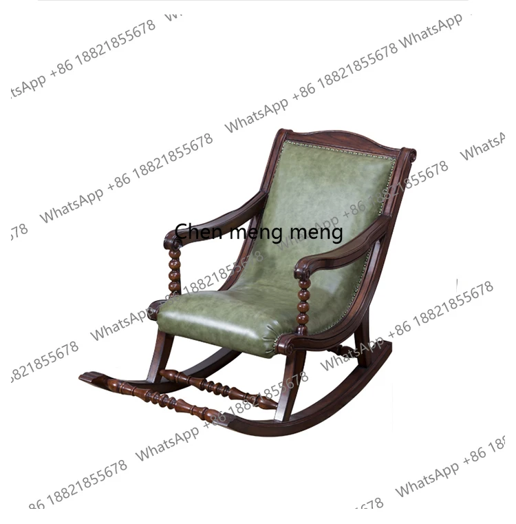 

Solid wood rocking chair, living room balcony, American single sofa, European rocking chair, bedroom lunch break lounge chair