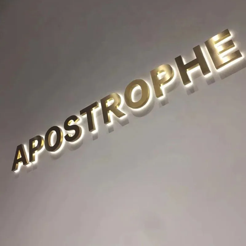 custom.Letters Making Advertising Sign Led Sign Letters Wall Outdoor Waterproof Stainless Steel Back Lit Letter Word Sign We