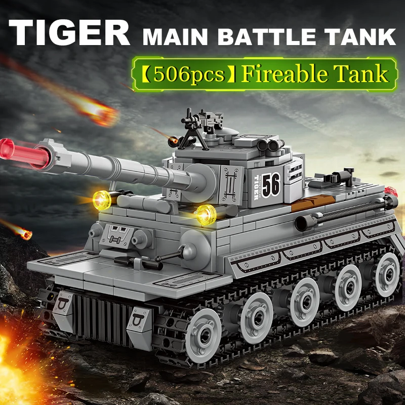

506+ Pieces T-34 Ace 99A T38 Main Battle Tank Building Blocks, 360 ° Rotating Turret, Military Model Ornament, Children's Building Toy, Suitable for Birthday/Christmas Gifts