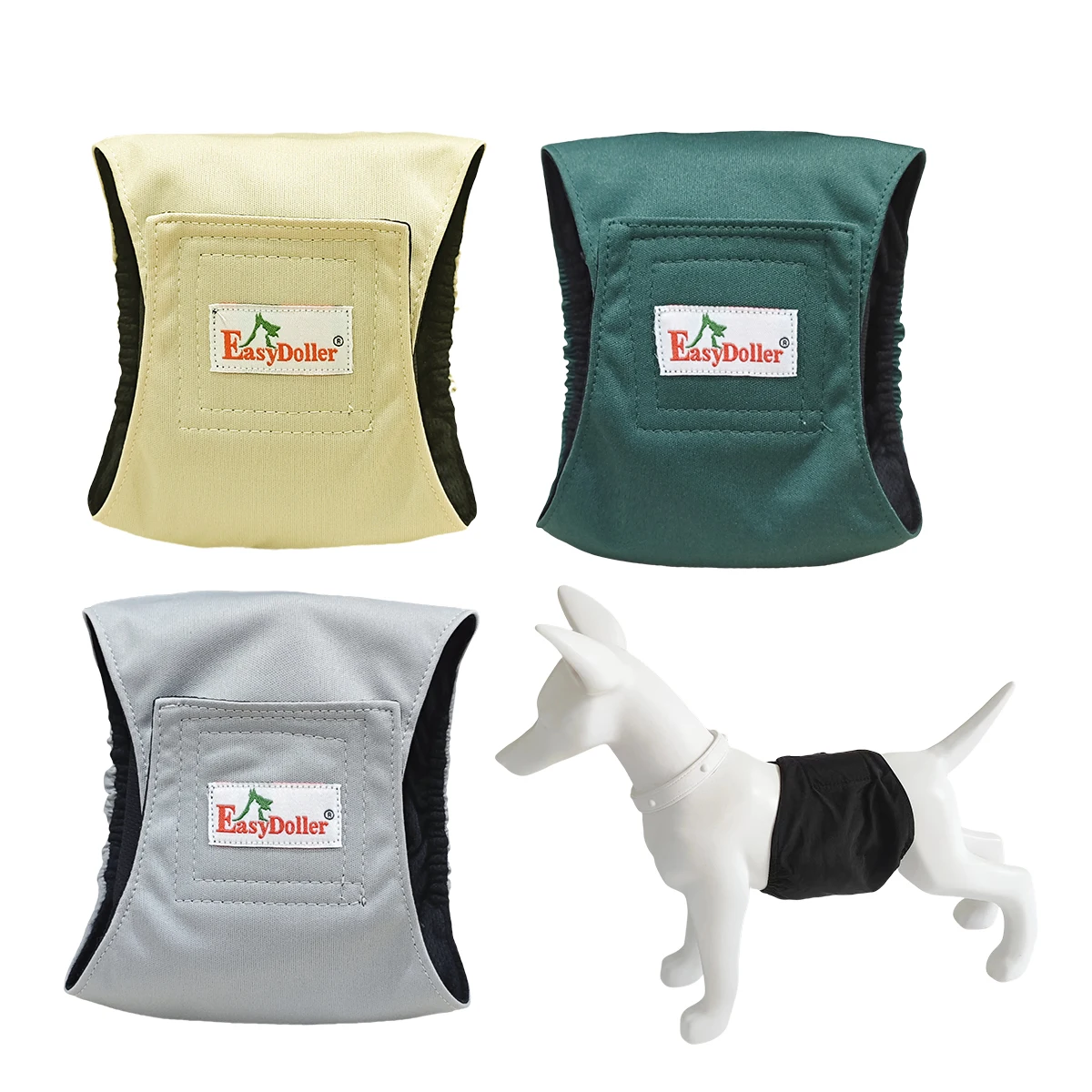 Pañal de tela para perro, pantalones reutilizables para orinar, envoltura lavable para el vientre de mascotas, pañales ecológicos para el cuidado de mascotas, 3 piezas