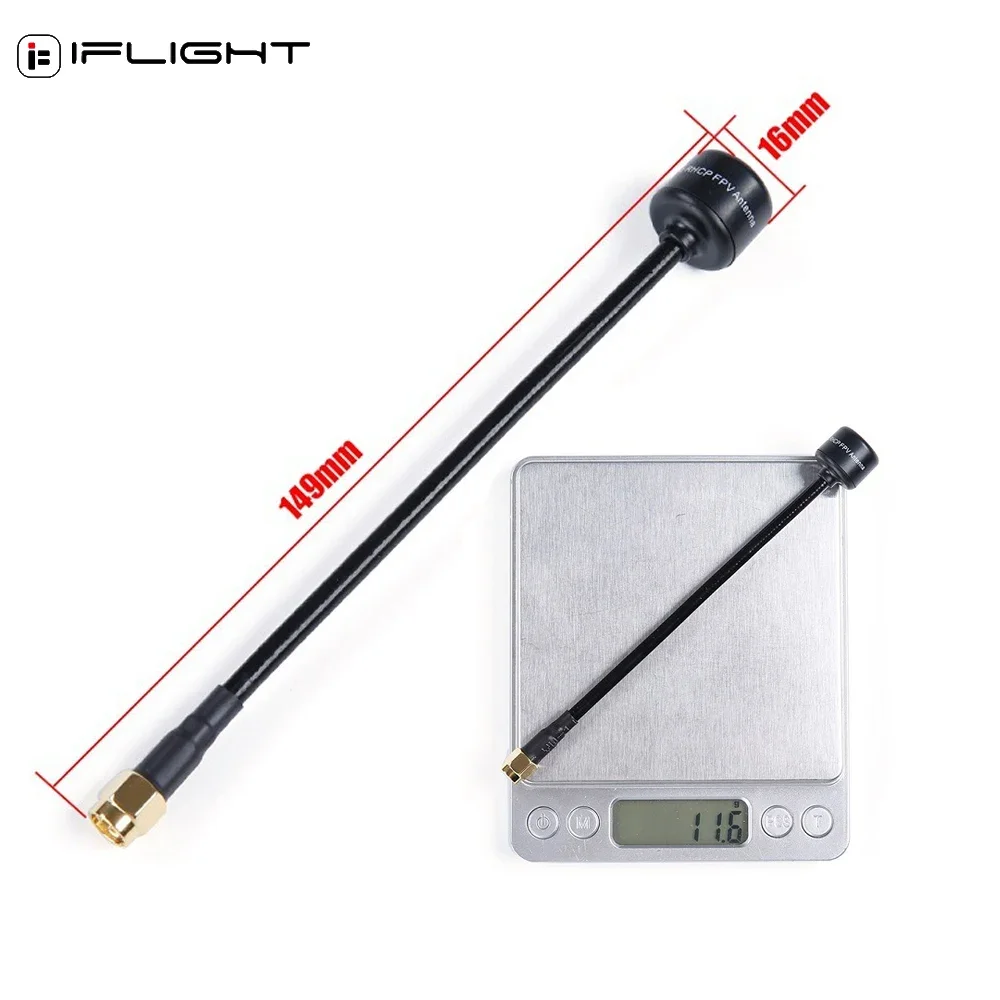 iFlight 15CM 5.8G 2dBi Omnidirectional Pagoda FPV Antenna - SMA/RP - SMA Interface Optional, 95% Radiation Efficiency!