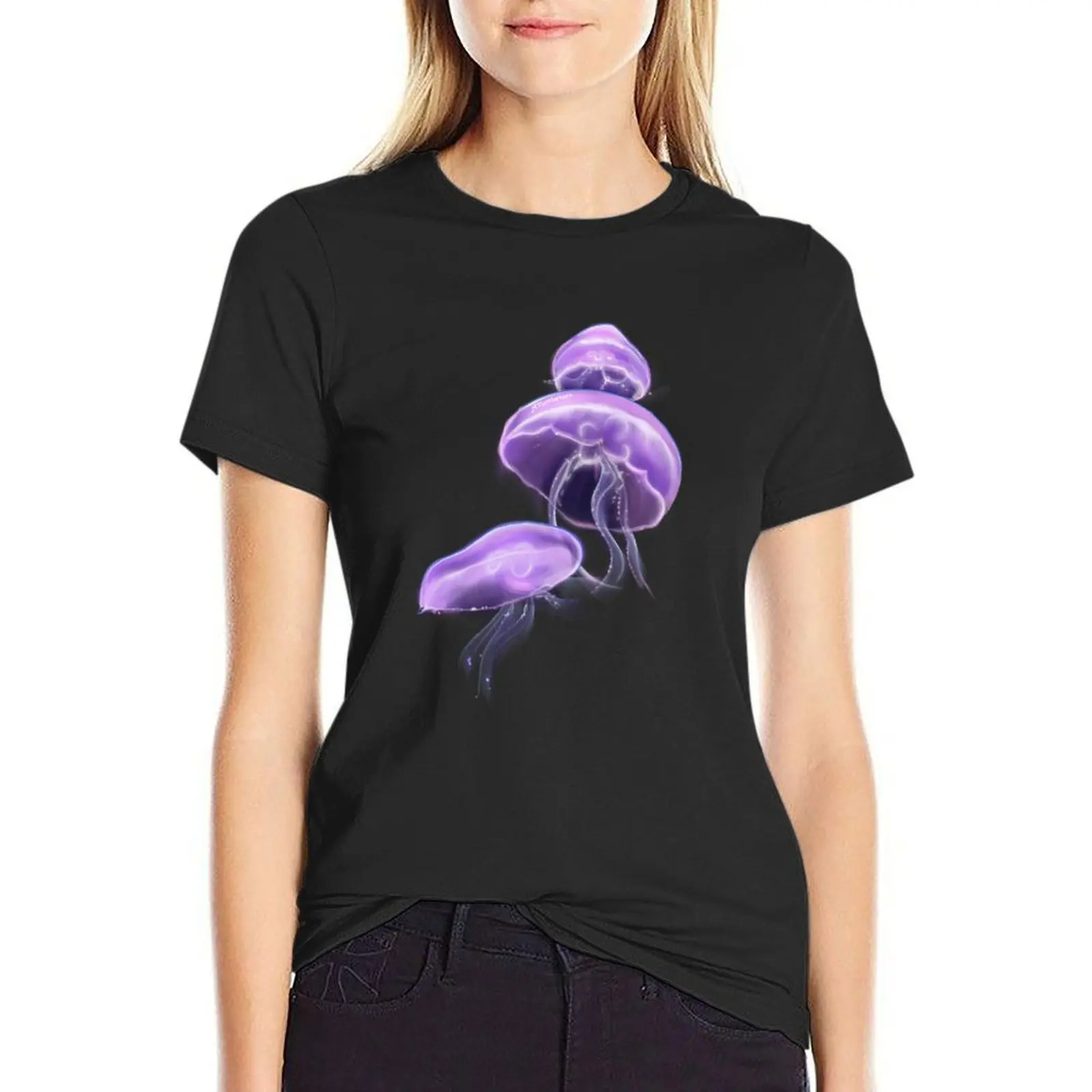 Purple Jellyfish T-Shirt anime clothes summer tops funny graphics t-shirts for Women graphic tees