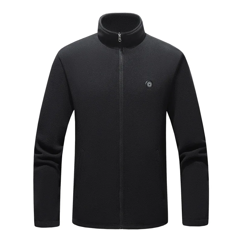 Unisex Heated Jacket Electric Heating Fleece Warm Windproof Stand Collar Winter Outdoor Thermal Coat Men Women Not Included powe
