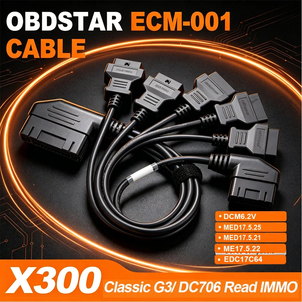 OBDSTAR ECM-001 Cable ECU Flasher Read IMMO Data for DCM6.2V/MED17.5.25/MED17.5.21/ME17.5.22/EDC17C64 for X300 Classic G3/DC706