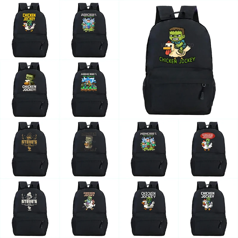 

Школьные рюкзаки Chicken Jockey 2025 3D графика Harajuku, модный тренд, уличный рюкзак для мальчиков и девочек, сумка для ноутбука на молнии с героями мультфильмов
