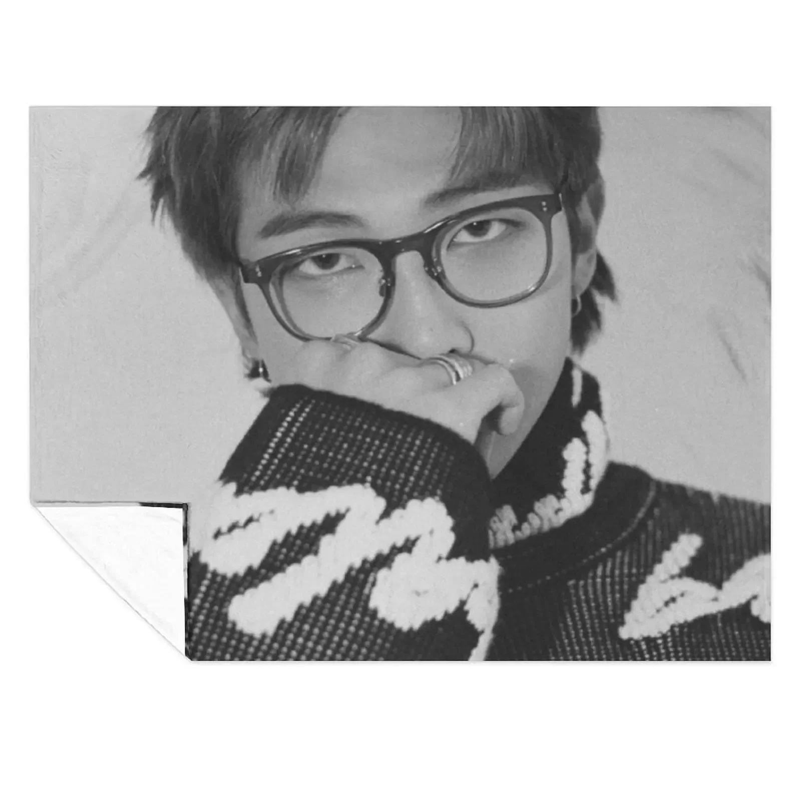 

rm namjoon Throw Blanket Plush Large Cute Plaid valentine gift ideas Blankets