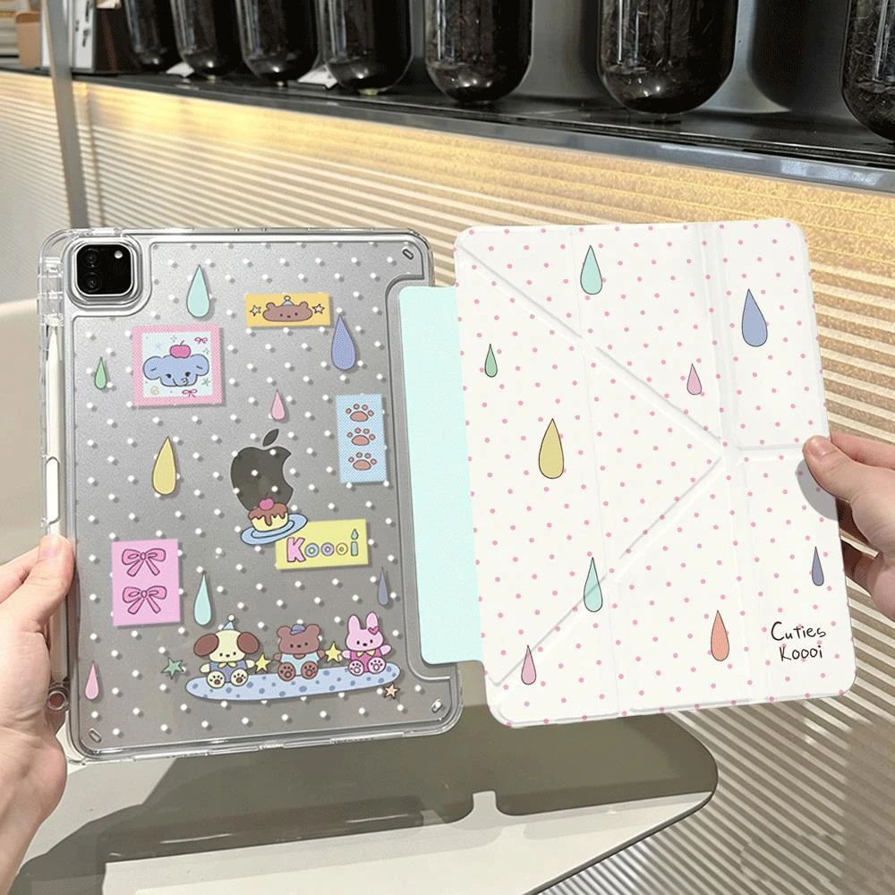 CPolka Dots New Tablet Case For iPad Pro 11 12.9in 13 15 M4 9.7 10.2 5/6th 7/8/9 10 11th MINI 6 7 Air 5 6 7 Trifold Case