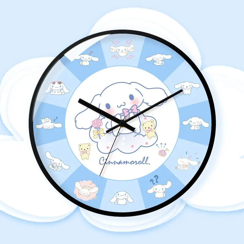 

Sanrio Anime Cinnamoroll Clocks Cartoon Silent Cute Clocks Kitchen Wall Mounting Kawaii Living Room Decoration Toys Girls Gifts