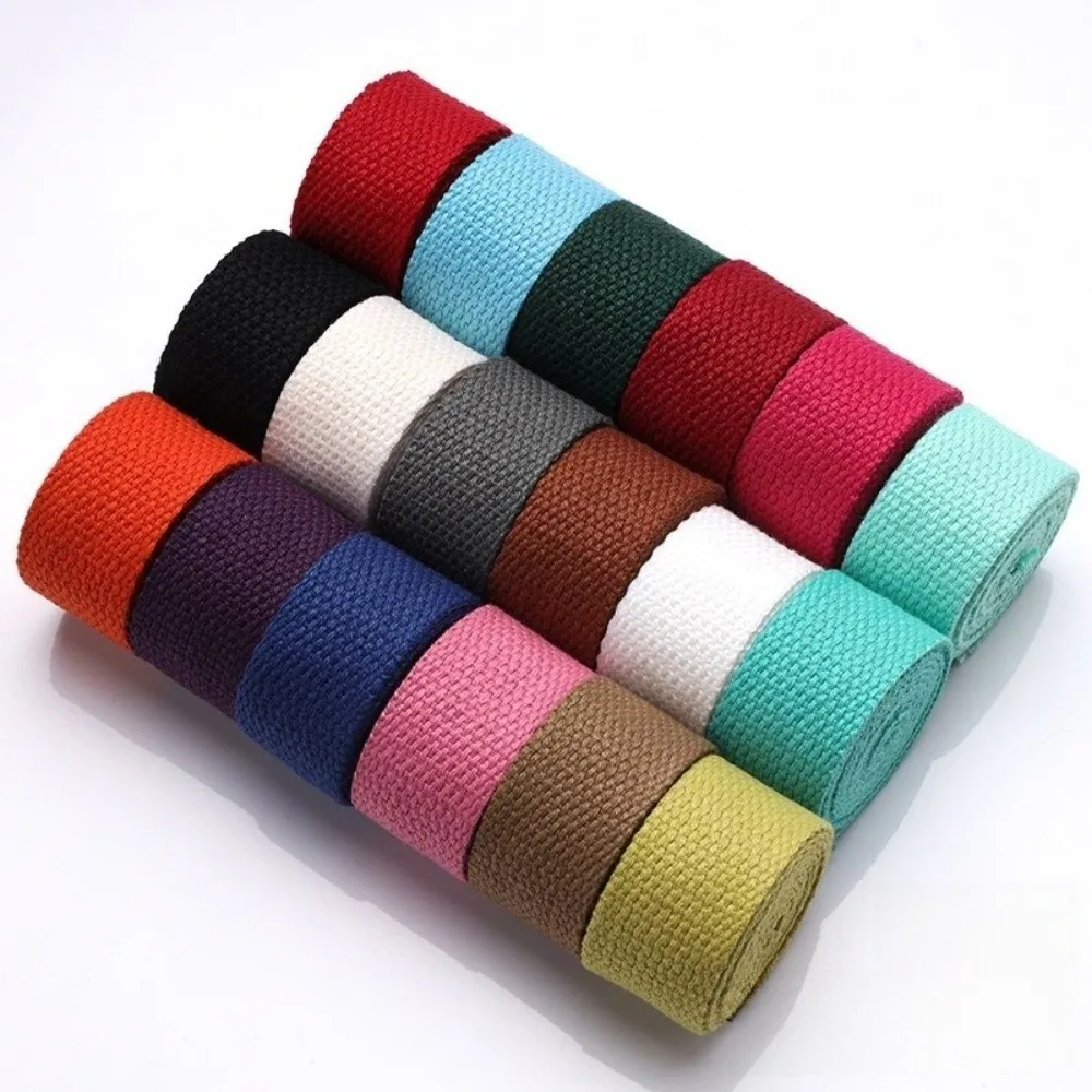 1 Meter Length Cotton Webbings Tape 1.3mm Thickness Cotton Material Bag Strap Ribbon Ribbon Band Solid Color Bias Binding Tape