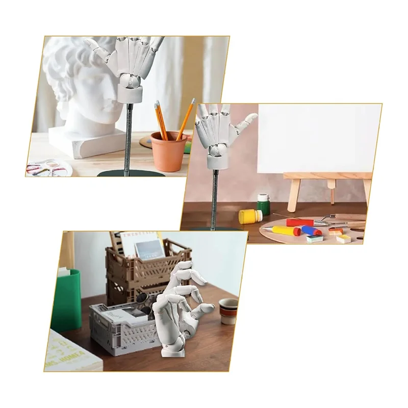 

WOWFU-Hand Model 1:1 Articulated Mannequin Hand Moveable Joint+Base DIY PVC ABS Hand Model For Drawing,Painting,Sketching
