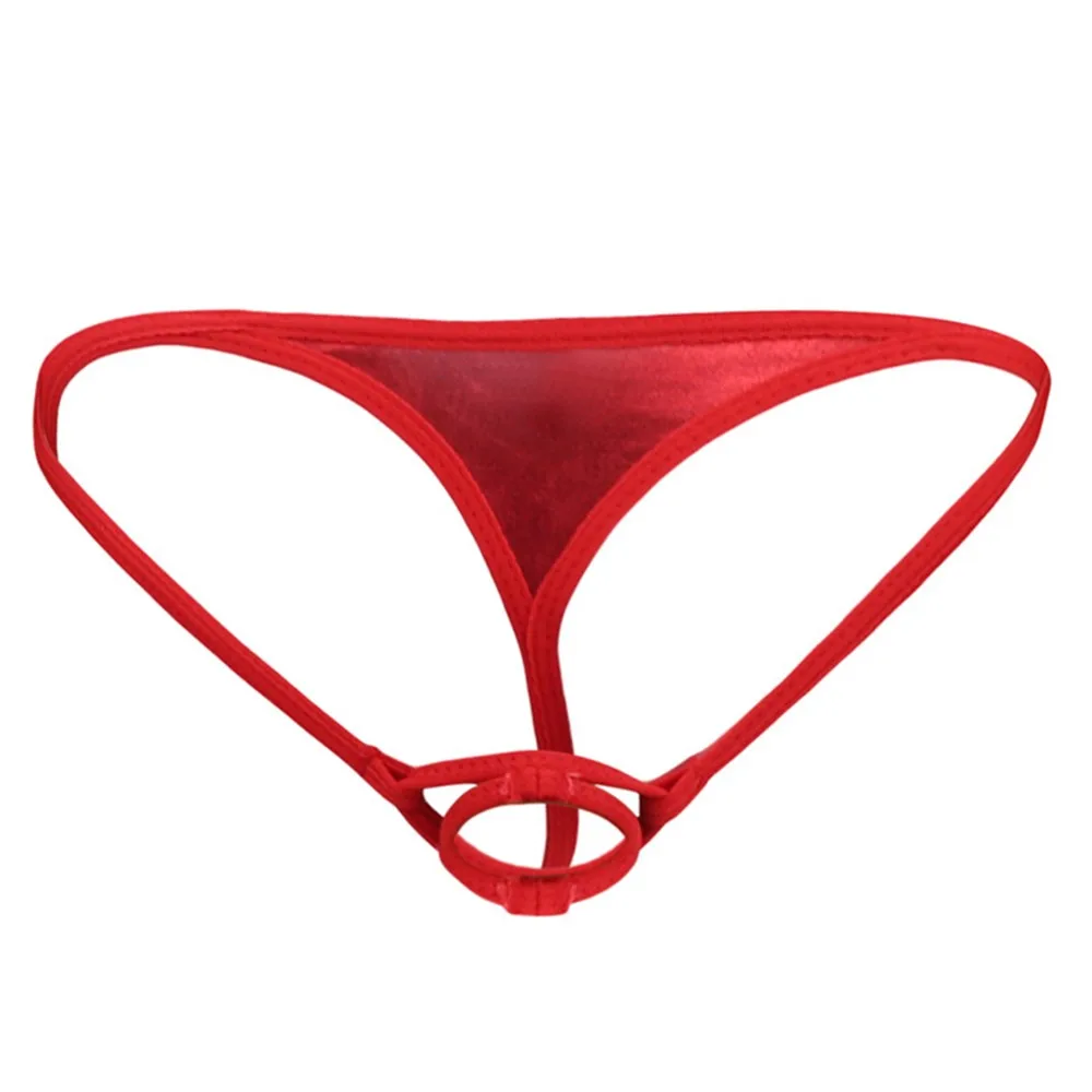 Sexy Mens Cock Ring Underwear Man Open Crotch G-string Hole Thongs Men Erotic Lingerie Crotchless Ultra-Thin G-Strings Panties