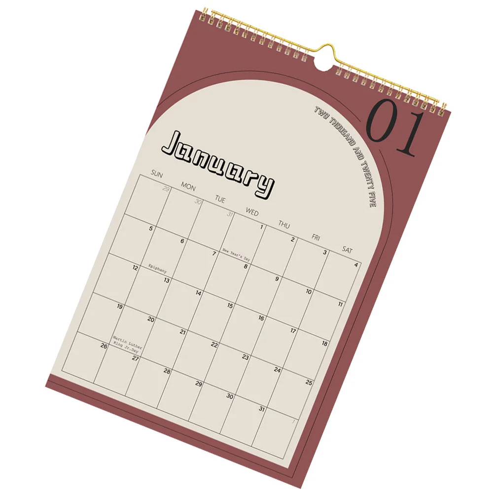 English Wall Calendar Monthly Cute Simple Schedule Planning Calender Paper Planner