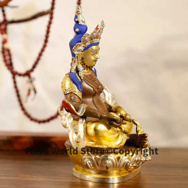 GOOD quality Gilding Buddha statue Asia Nepal Tibet temple good luck The God of wealth Jambhala buddha God bronze copper statue