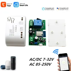 Tuya wifi Schalter Eine Möglichkeit Modul 10A Rele Relais Controller DC/AC 7-32V 12V 24V AC 85-250V Smart Leben Jog Selbst-verriegelung Relais Modul