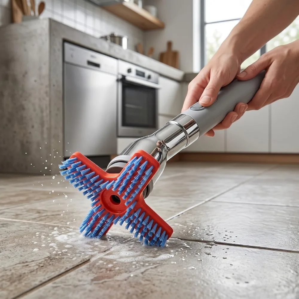 X Shaped Design Lawn Mower Cleaning Brush High-Efficiency Scrubbing Bristles Polyester Scrubbing Tool Polyester Material