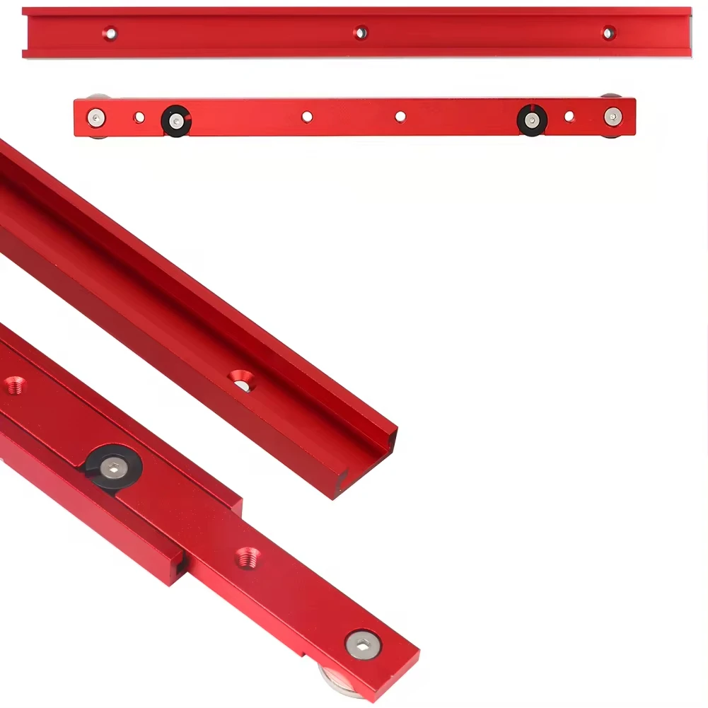 

1Set 30 Type T-track & Miter Bar, Slider T-slot Miter Track Jig Fixture Slot Connector Aluminum Woodworking Chute Rail DIY Tools