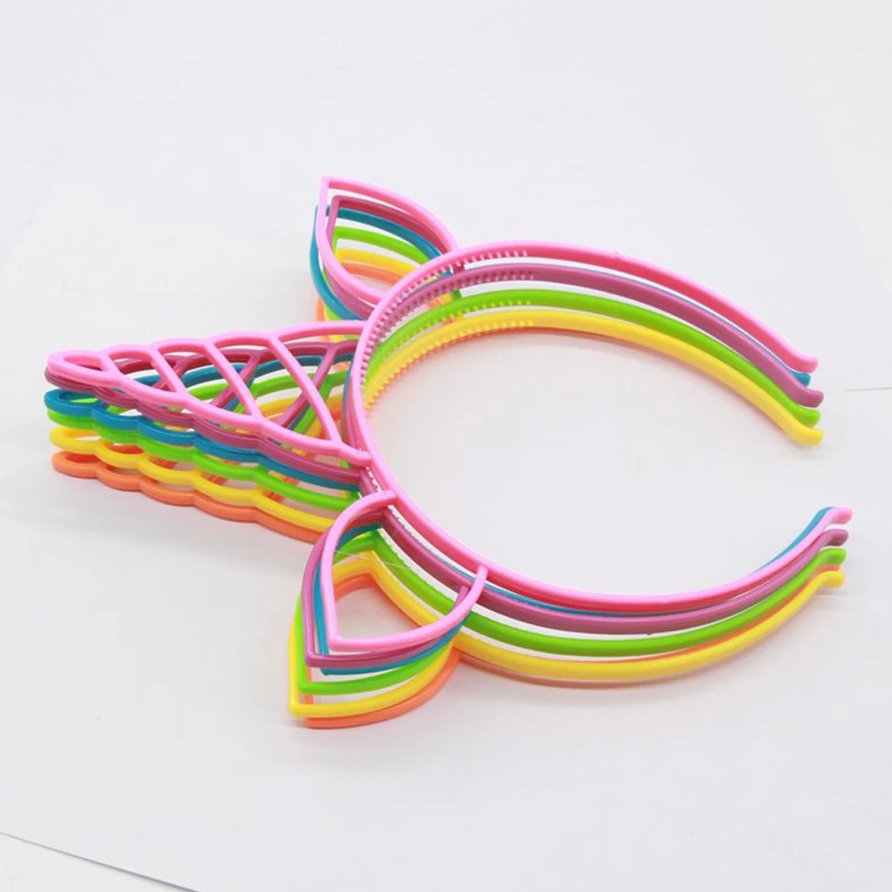 

24pcs Headband Girls Accessories Hair Ties Children Hoop Unicorn Prom Plastic Creative Kids Toddler Bright Color Comfortable
