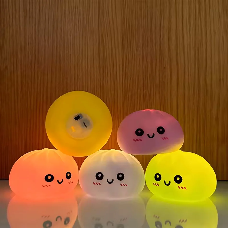 Neues Squishy Dumpling TPR Stressabbau-Fidget-Spielzeug mit niedlichen Ausdrücken, tragbares Entspannungsspielzeug zur Angstlinderung für Erwachsene