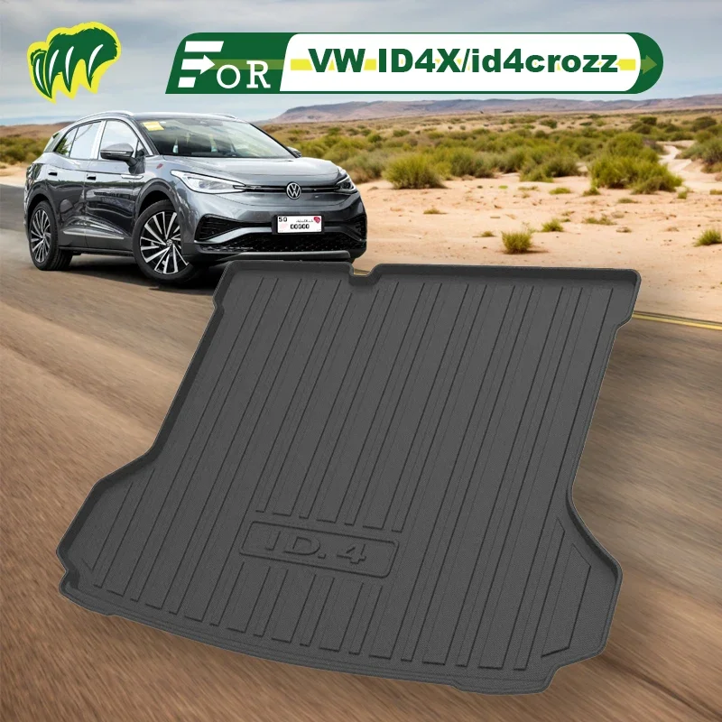 For VW ID4X/id4crozz 2023 2022-2024 Custom Fit Car Trunk Mat All Season Cargo Mat 3D Shape Laser Measured Trunk Protection Liner