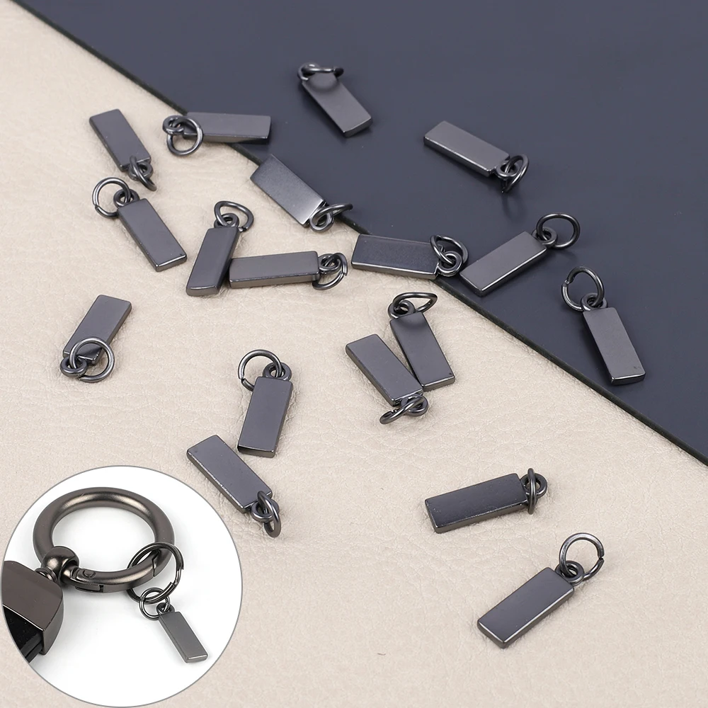 10 Pcs/Set Small Key Fobs Tags Key Rings Engraved Name Tags With Split Ring for Baggage Key Chains Key Ring