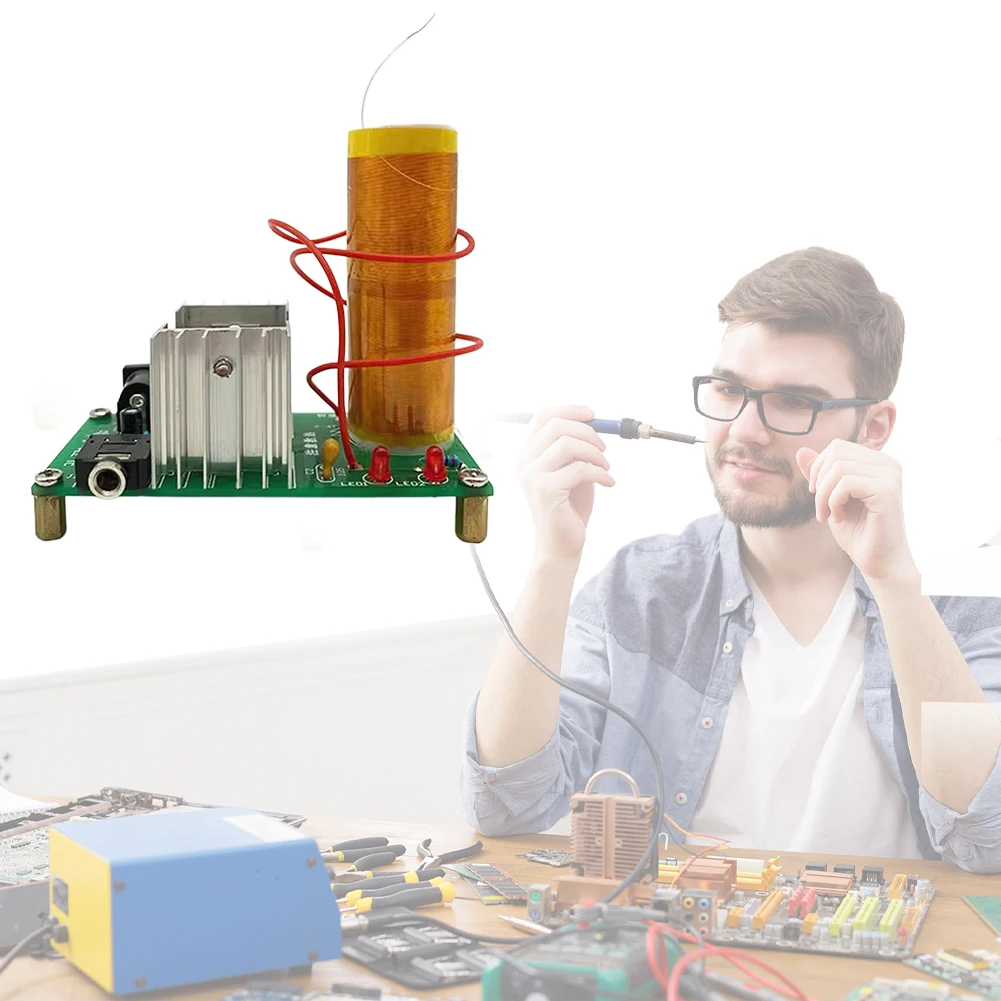 

Mini for Tesla Coil DIY Welding Kits DIY Music Loudspeaker Board High Temperature High Pressure Plasma 15W DC 15-24V 2A