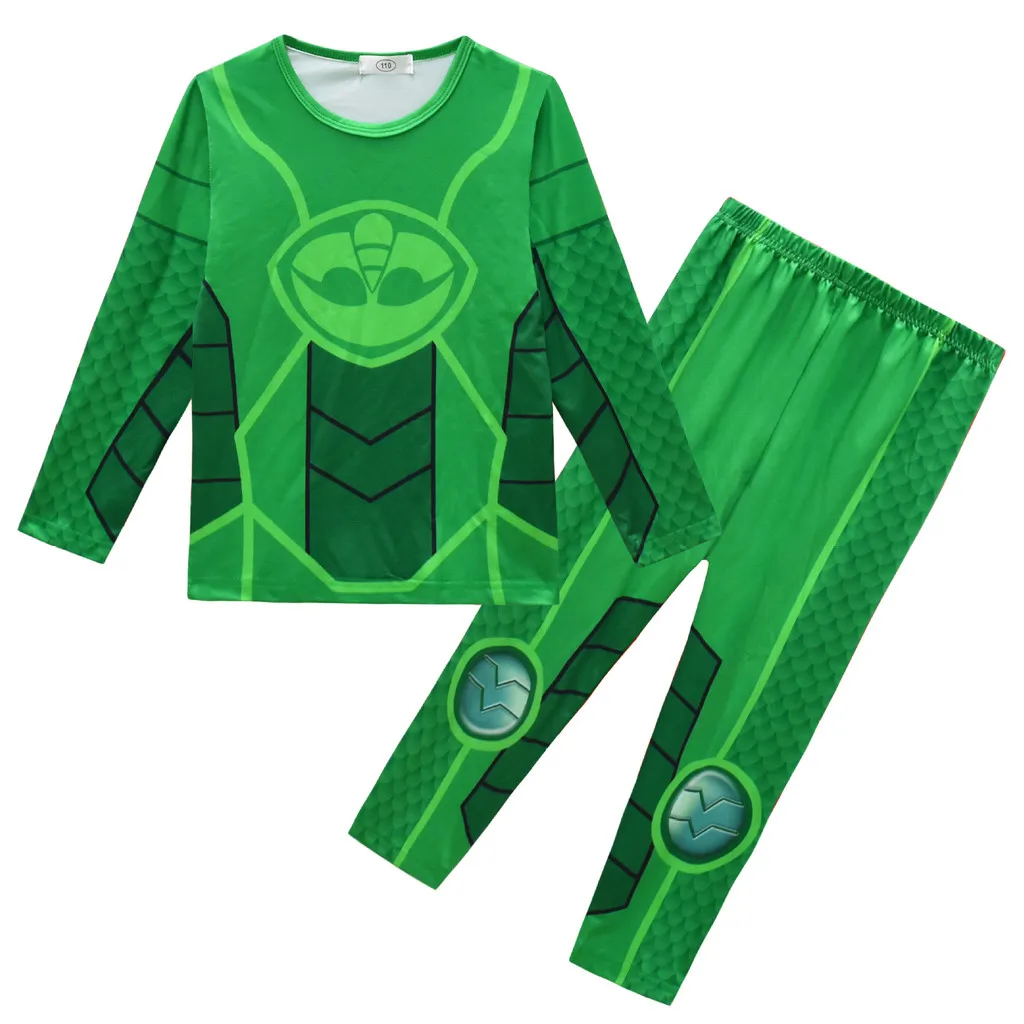 

Kids Boys Girls Anime Cartoon Superhero Print Long Sleeves T Shirt Pants Trousers Set Halloween Cosplay Costumes
