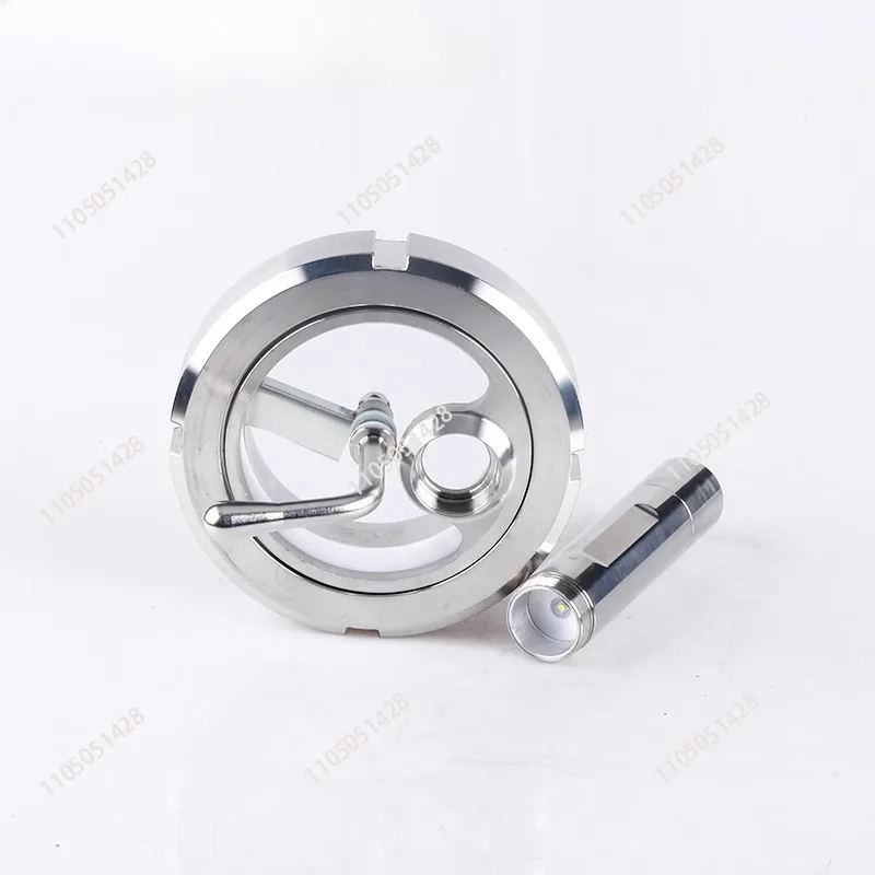 304 Stainless Steel with Brush Loose Joint Visual Lens Lamp Sanitary Grade Yuren Wiper with Lamp Glass Window Visual Hole