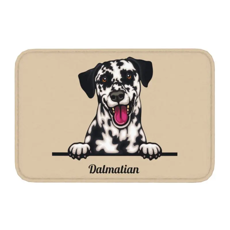 Peeking Dog Dalmatian Doormat Anti-Slip Entrance Kitchen Bathroom Cartoon Pet Animal Door Floor Mats Living Room Carpet Rug