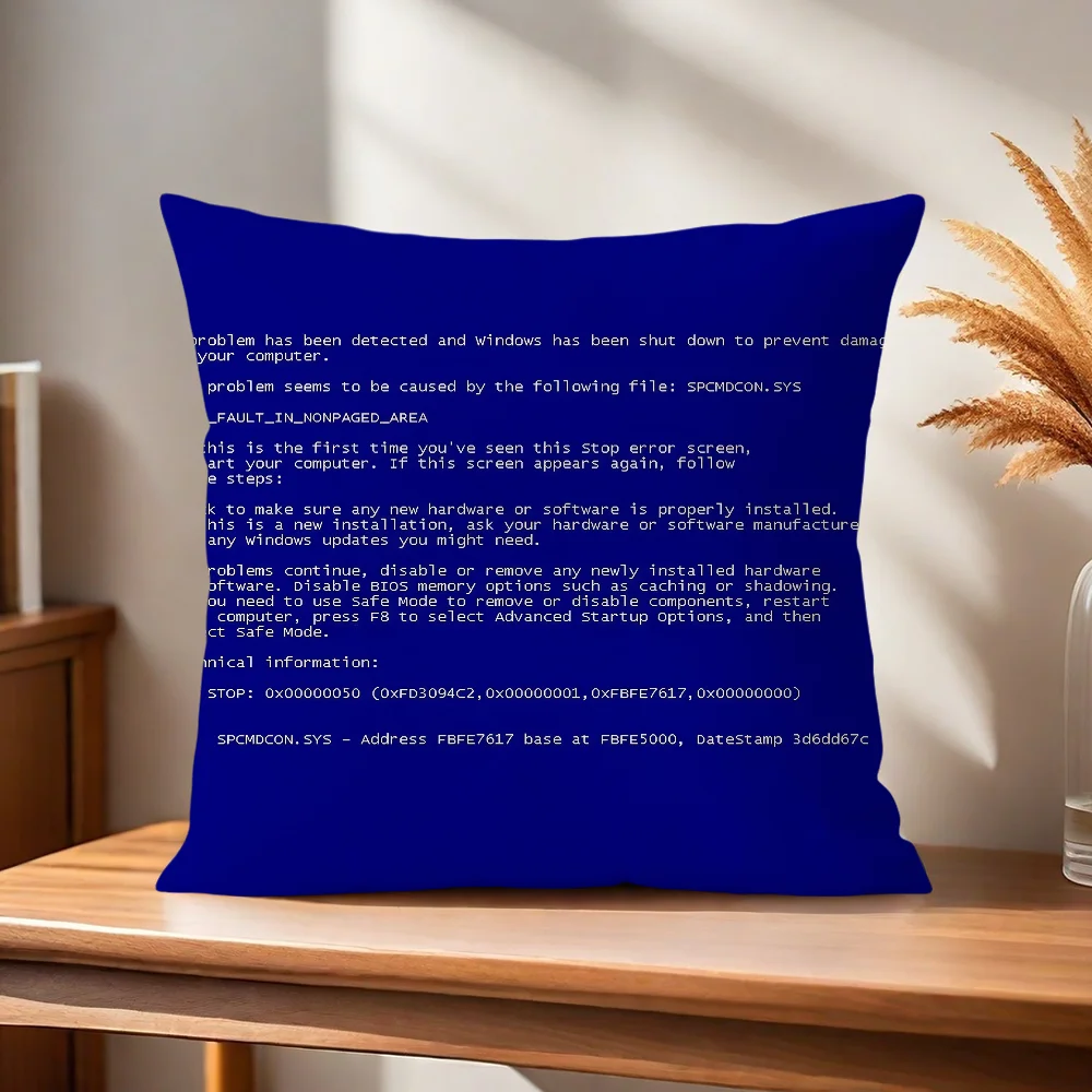 Windows XP Blue Screen Of Death BSOD Kissenbezug Kissenhülle für Zuhause, Sofa, Wohnzimmer, Büro, Café, Auto – Detail 7