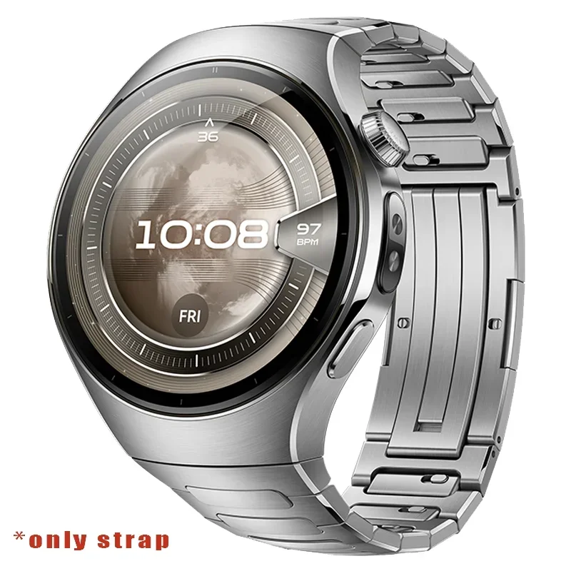 Original Titanium Strap for Huawei Watch 5 46MM No Gaps Luxury Metal Band for Huawei Watch 5 42mm Business Quick Release Band