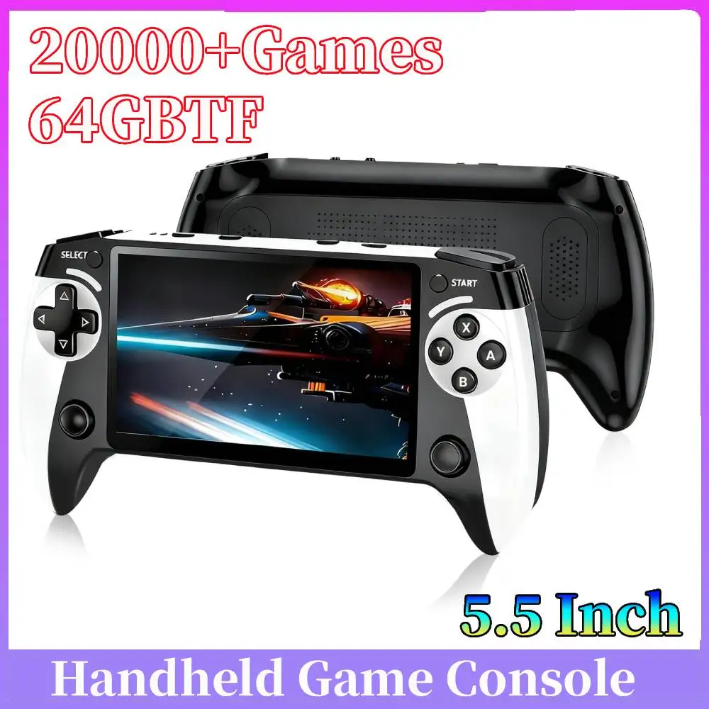 Console di gioco portatile retrò X9, schermo IPS HD da 5,5 pollici per console di gioco, oltre 20000 giochi classici, connessione TV, archiviazione espandibile